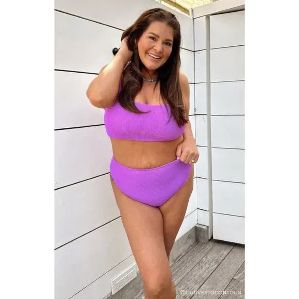 Show Me Your Mumu Sail Bikini Top in Ultra Violet Scrunch Size Large - Picture 4 of 9